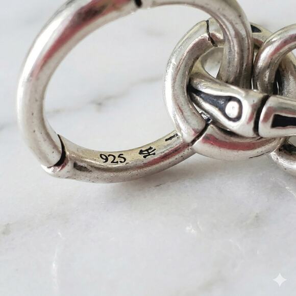 John Hardy 925 Sterling Silver Tan Leather Toggle Bracelet Classic Casual 7.5in